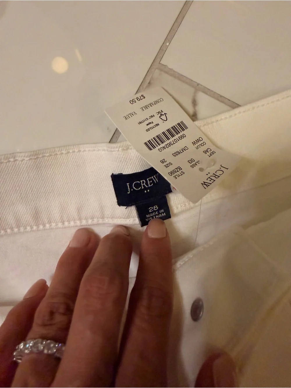 J. Crew White High-Rise Denim Shorts